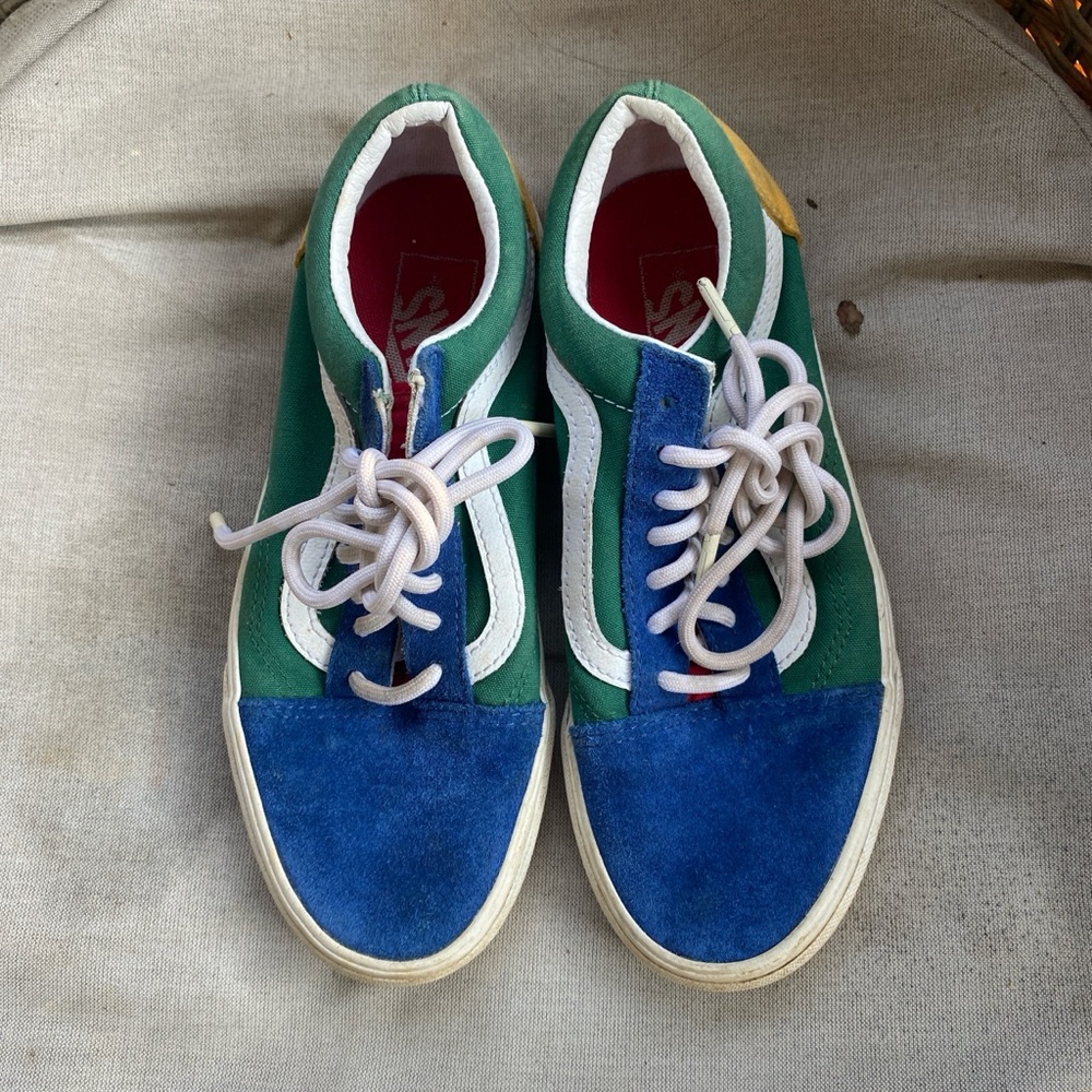 Vans Blue and Green Low-Top Sneakers